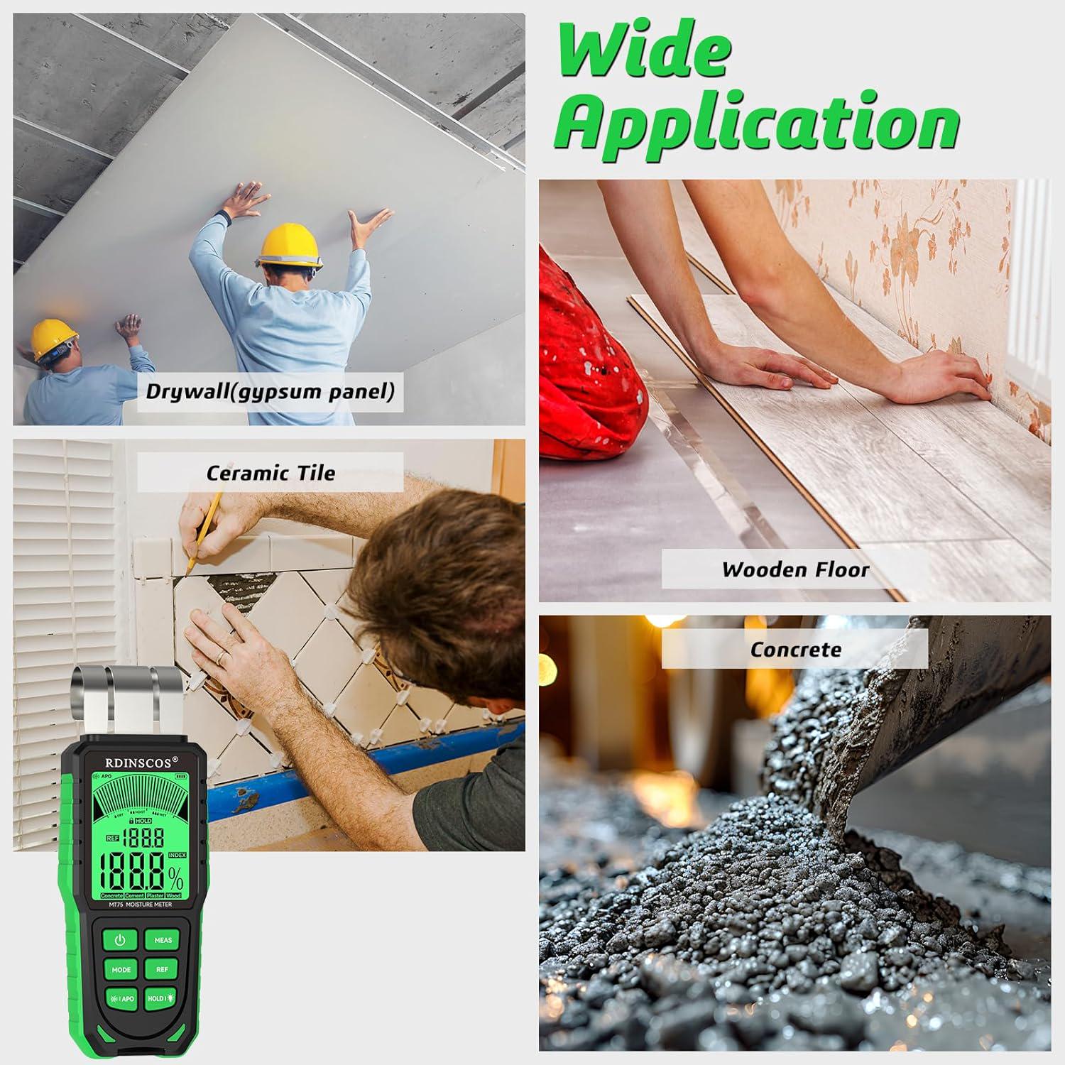 Pinless Moisture Meter,Wood Moisture Meters For Walls, Rechargeable Claw Moisture Meter, Firewood Moisture Tester, Drywall Moisture Detector Professional Moisture Content Meter,