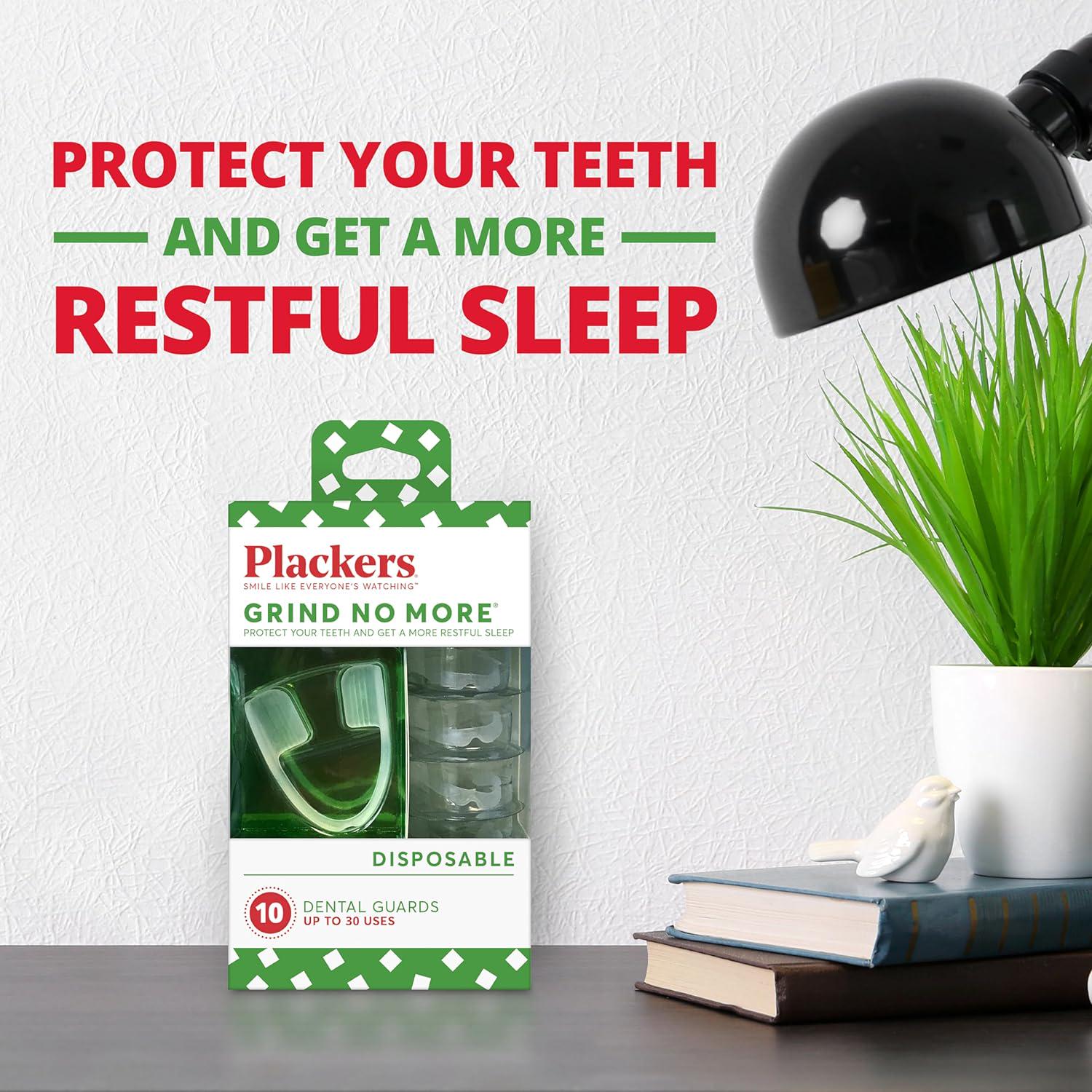 Plackers Grind No More Night Guard, Nighttime Protection For Teeth, BPA Free, Sleep Well, Ready To Wear, Disposable, One Size Fits All, 16 Count,