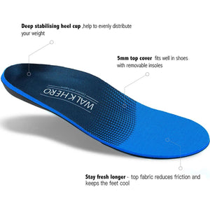 WalkHero COMFORT AND SUPPORT Plantar Fasciitis Insoles For Men Women - Orthotics Inserts, Shoe Insoles Arch Support Flat Feet Inserts Work Boot Insoles For Standing All Day (Mens 9-9 1/2 | Womens 11-11 1/2)