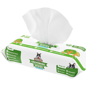 Pogi's Pet Grooming Wipes 100 Count Fragrance Free Moist Towelettes for Dogs Paws and Body Cleaning