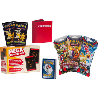 Pokémon Mega Collectors Kit, 100 Total Cards, Includes 5 Packs, 1 Holo Foil, Binder, Fun Gift for Kids