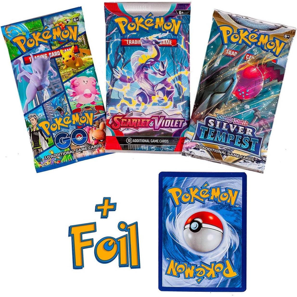 Pokemon TCG 3 Booster Packs and 1 Holo Foil Card Blister Set Random Cards