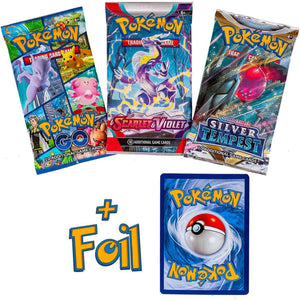 Pokemon TCG 3 Booster Packs and 1 Holo Foil Card Blister Set Random Cards