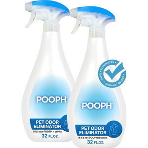 Pooph Pet Odor Eliminator Spray, 32 oz, 2 Pack, Dismantles Dog & Cat Urine, Poop, Pee Odors on Contact