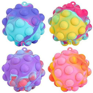 Pop Fidget Toy Balls 4 Pack 3D Stress Relief Toys Squeeze Sensory Balls for Toddlers and Adults