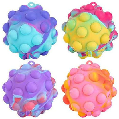 Pop Fidget Toy Balls 4 Pack 3D Stress Relief Toys Squeeze Sensory Balls for Toddlers and Adults