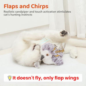 Potaroma Flapping Bird Cat Toy, Rechargeable, Chirping Motion Toy with Catnip for Indoor Cats