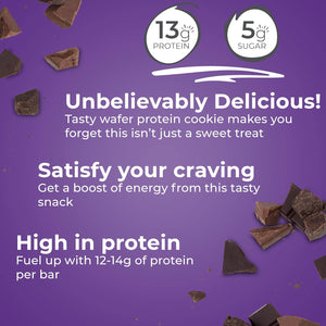 Power Crunch Triple Chocolate Protein Wafer Bars, High Protein Snacks, 1.4 oz (12-Pack)