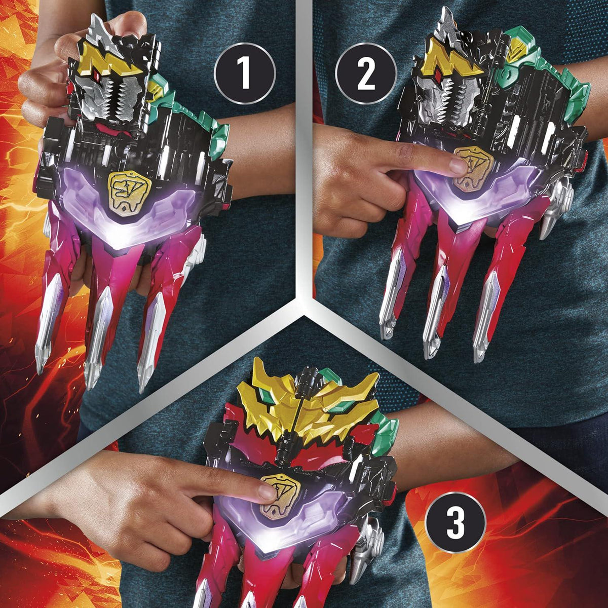 Power Rangers Dino Knight Morpher Toy With Lights, Sounds And Red Ranger Key - 5+ Years,