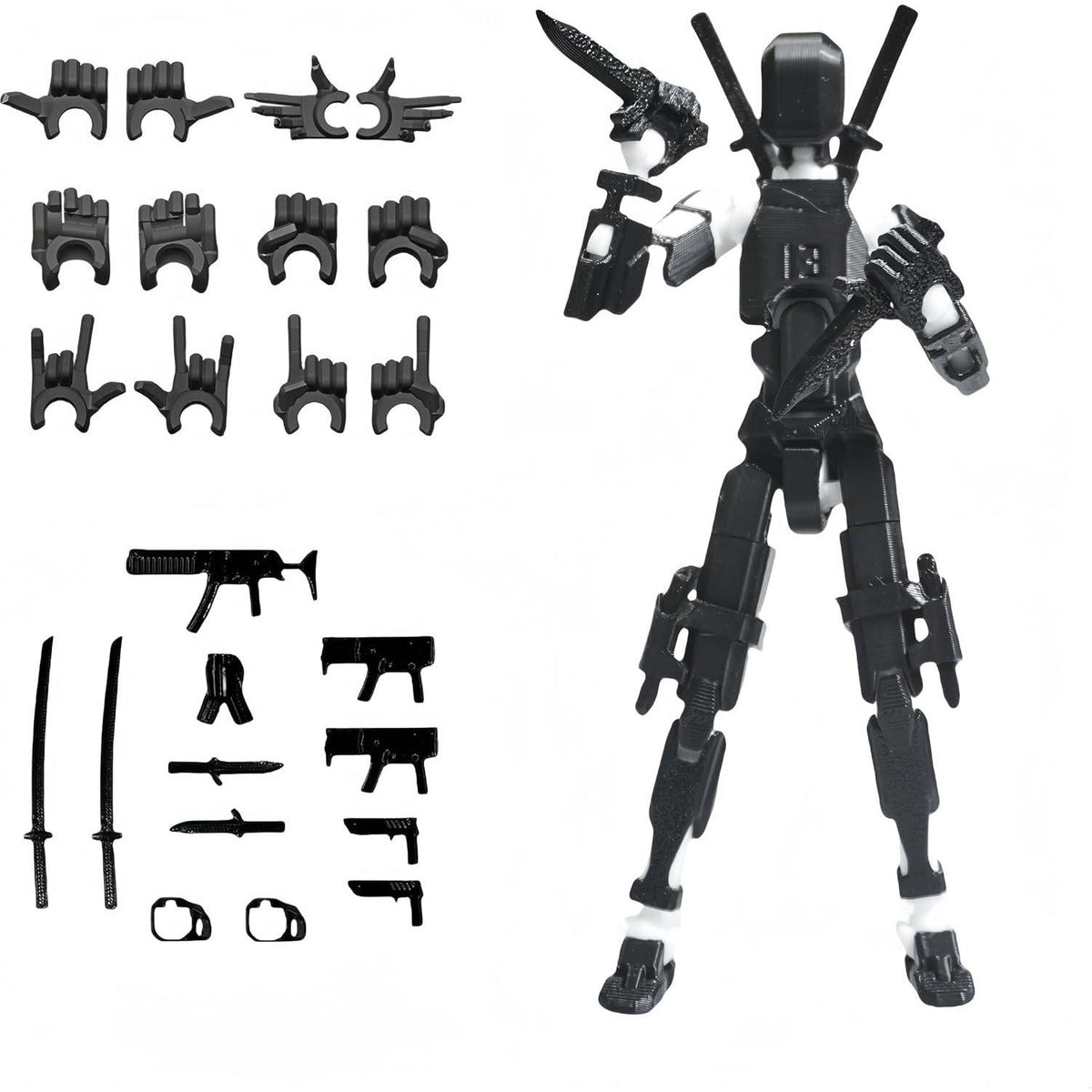 Pre-Assembly 3D Printed 5.54'' Stick 13 Action Figure, Multi-Jointed Tian13, Articulated T13 Desktop Decoration,12 In 1 D13 Accessories, Best Birthday Festival Gift,Does not Apply