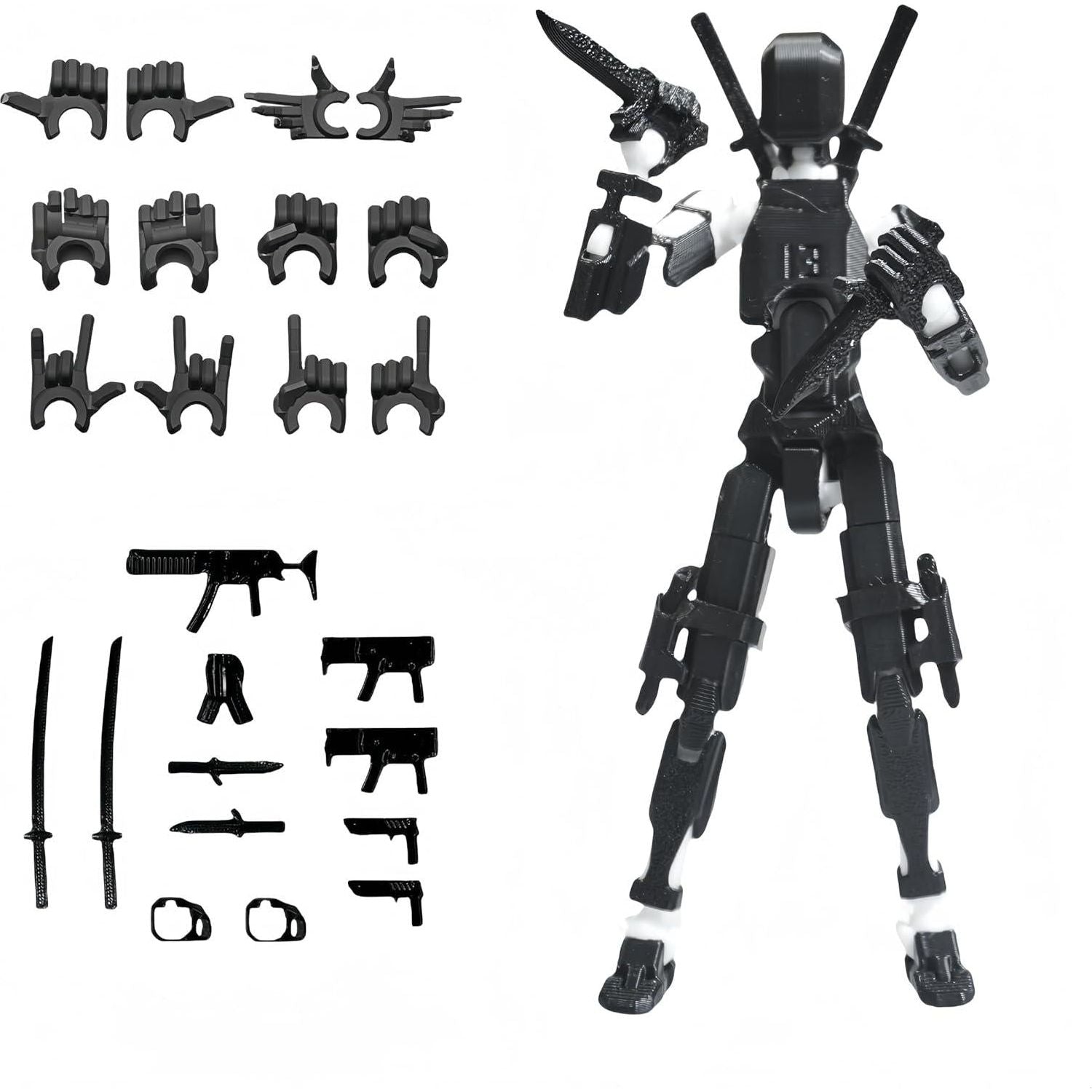 Pre-Assembly 3D Printed 5.54'' Stick 13 Action Figure, Multi-Jointed Tian13, Articulated T13 Desktop Decoration,12 In 1 D13 Accessories, Best Birthday Festival Gift,Does not Apply
