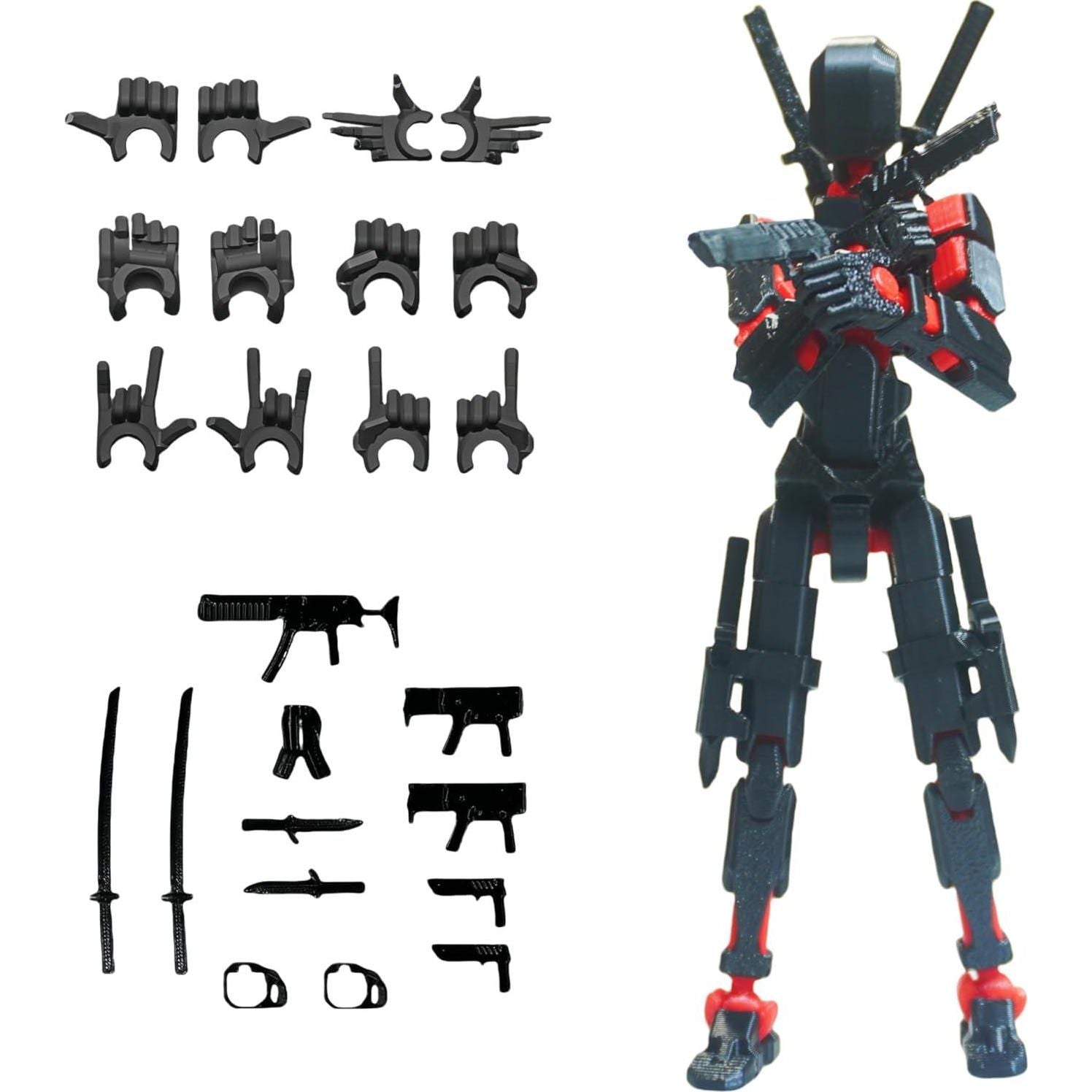Pre-Assembly 3D Printed 5.54'' Stick 13 Action Figure, Multi-Jointed Tian13, Articulated T13 Desktop Decoration,12 In 1 D13 Accessories, Best Birthday Festival Gift,Does not Apply