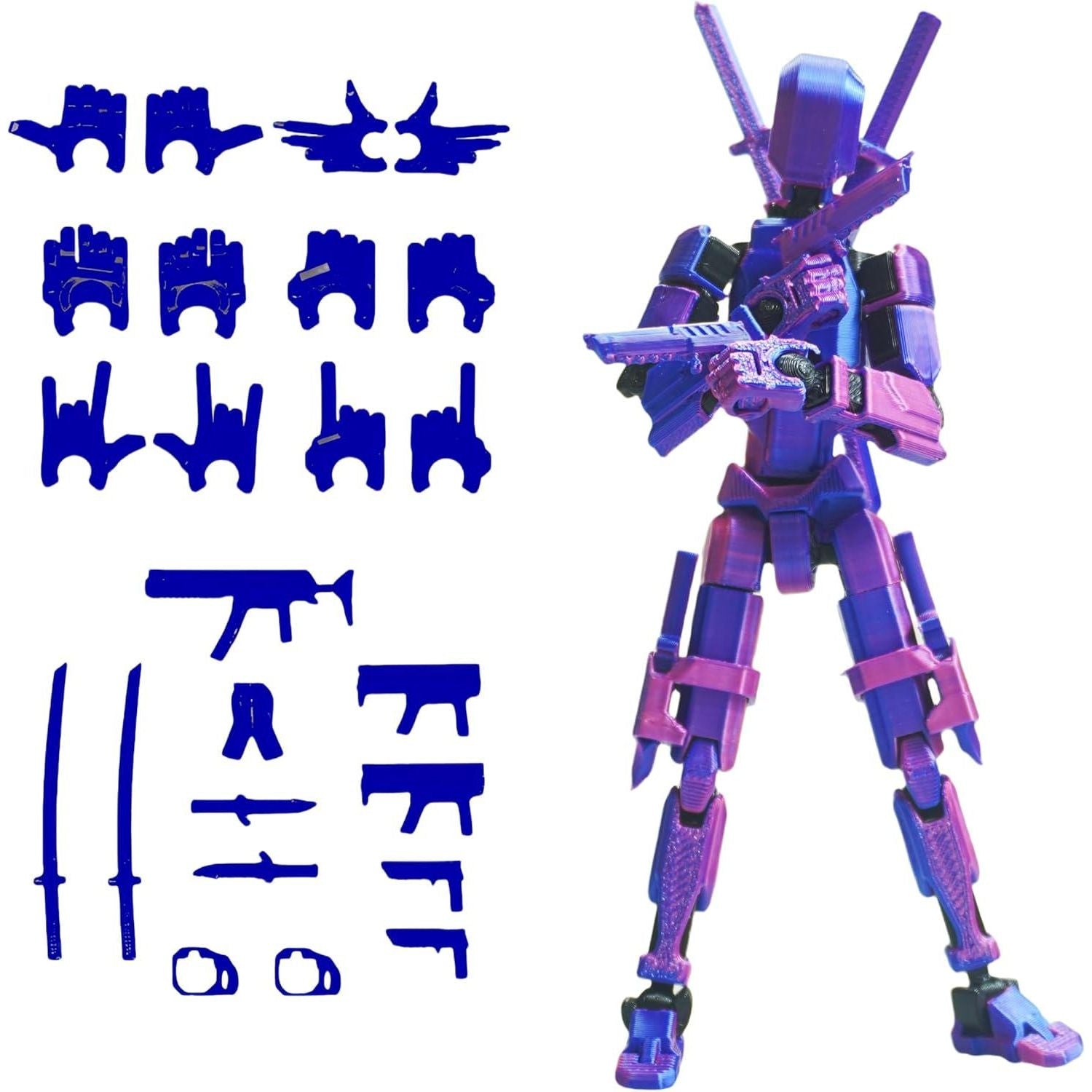 Pre-Assembly 3D Printed 5.54'' Stick 13 Action Figure, Multi-Jointed Tian13, Articulated T13 Desktop Decoration,12 In 1 D13 Accessories, Best Birthday Festival Gift,Does not Apply