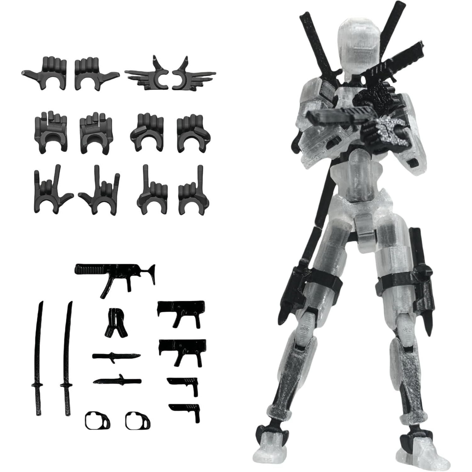 Pre-Assembly 3D Printed 5.54'' Stick 13 Action Figure, Multi-Jointed Tian13, Articulated T13 Desktop Decoration,12 In 1 D13 Accessories, Best Birthday Festival Gift,Does not Apply