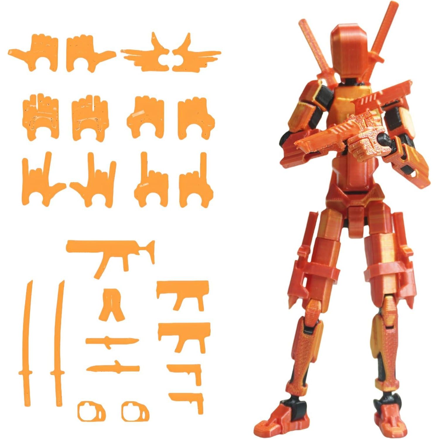 Pre-Assembly 3D Printed 5.54'' Stick 13 Action Figure, Multi-Jointed Tian13, Articulated T13 Desktop Decoration,12 In 1 D13 Accessories, Best Birthday Festival Gift,Does not Apply