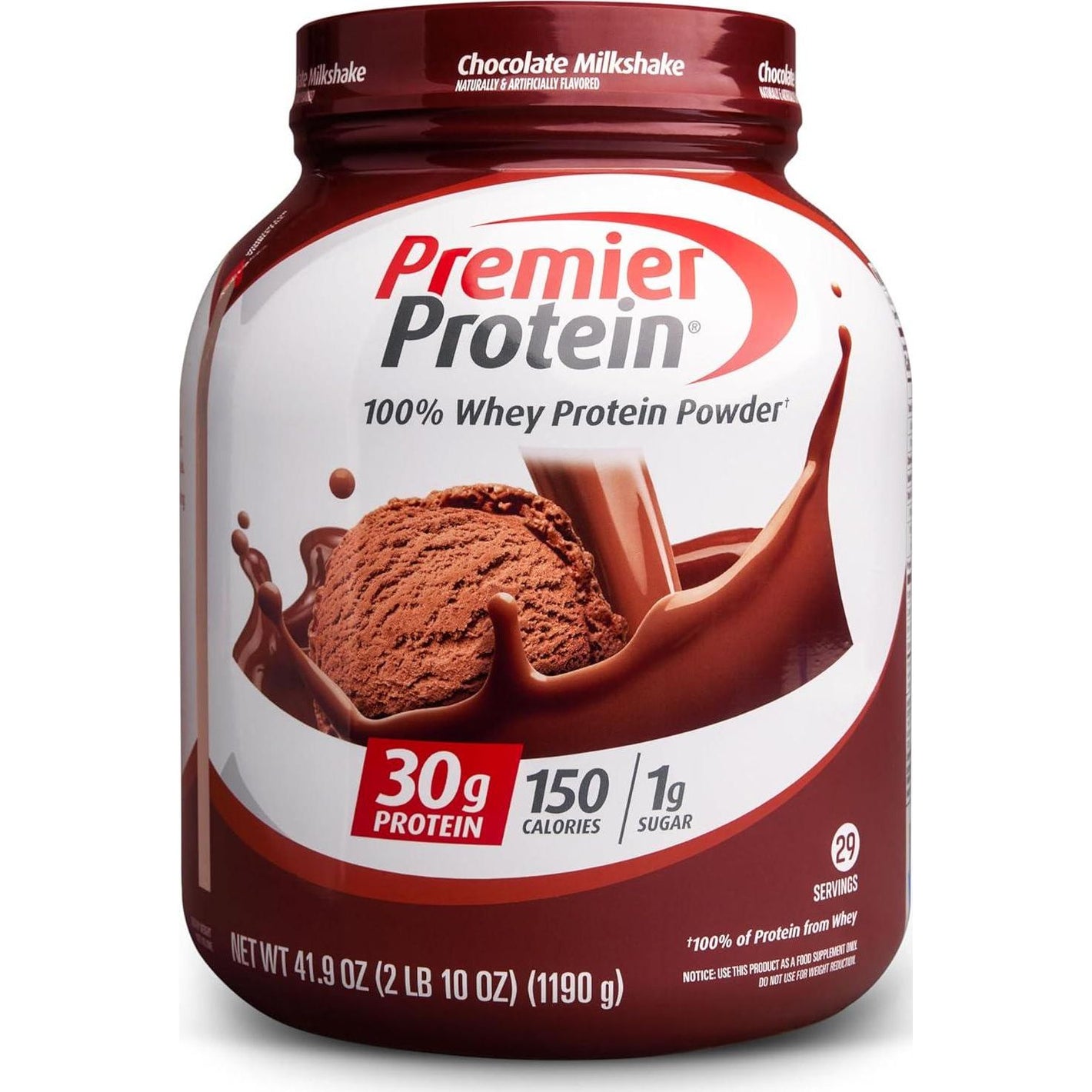 Premier Protein Premier Protein Protein Powder, 30g Protein, 1g Sugar, No Soy Ingredients, Gluten Free, Chocolate Milkshake, 29 Servings, 41.9oz
