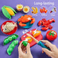 Pretend Play Kitchen Food Set for Kids, 78 Pieces, Cutting Fruits & Veggies, Pizza, Storage Bag, Toddler Gift