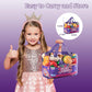 Pretend Play Kitchen Food Set for Kids, 78 Pieces, Cutting Fruits & Veggies, Pizza, Storage Bag, Toddler Gift