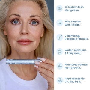 PRIME PROMETICS PrimeLash Mascara For Older Women Volumizing, Incredible Length In 2 Coats Long-Stay, Zero Clumps, Hypoallergenic (Brown)
