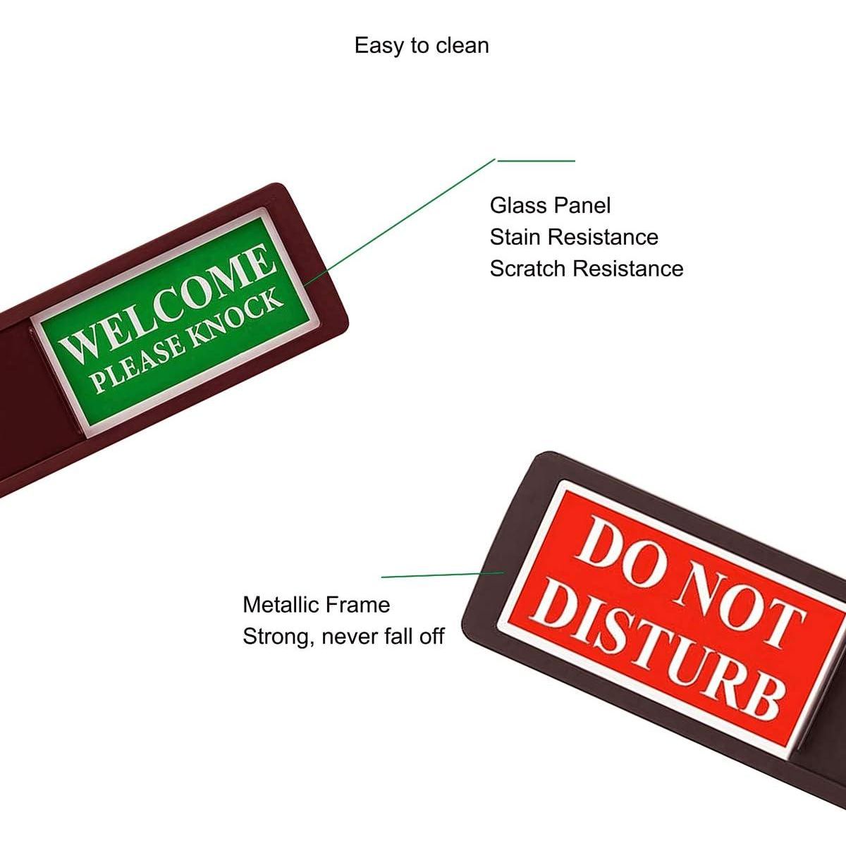 Privacy Sign - Do Not Disturb/Welcome Sign For Home Office Restroom Conference Hotel Hospital, Non-Scratch Magnetic Slider Door Indicator Sign Whether Room Vacant Or Occupied (Black),739771350877