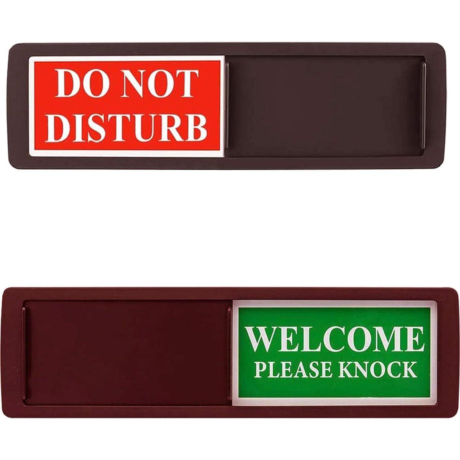 Privacy Sign - Do Not Disturb/Welcome Sign For Home Office Restroom Conference Hotel Hospital, Non-Scratch Magnetic Slider Door Indicator Sign Whether Room Vacant Or Occupied (Black),739771350877