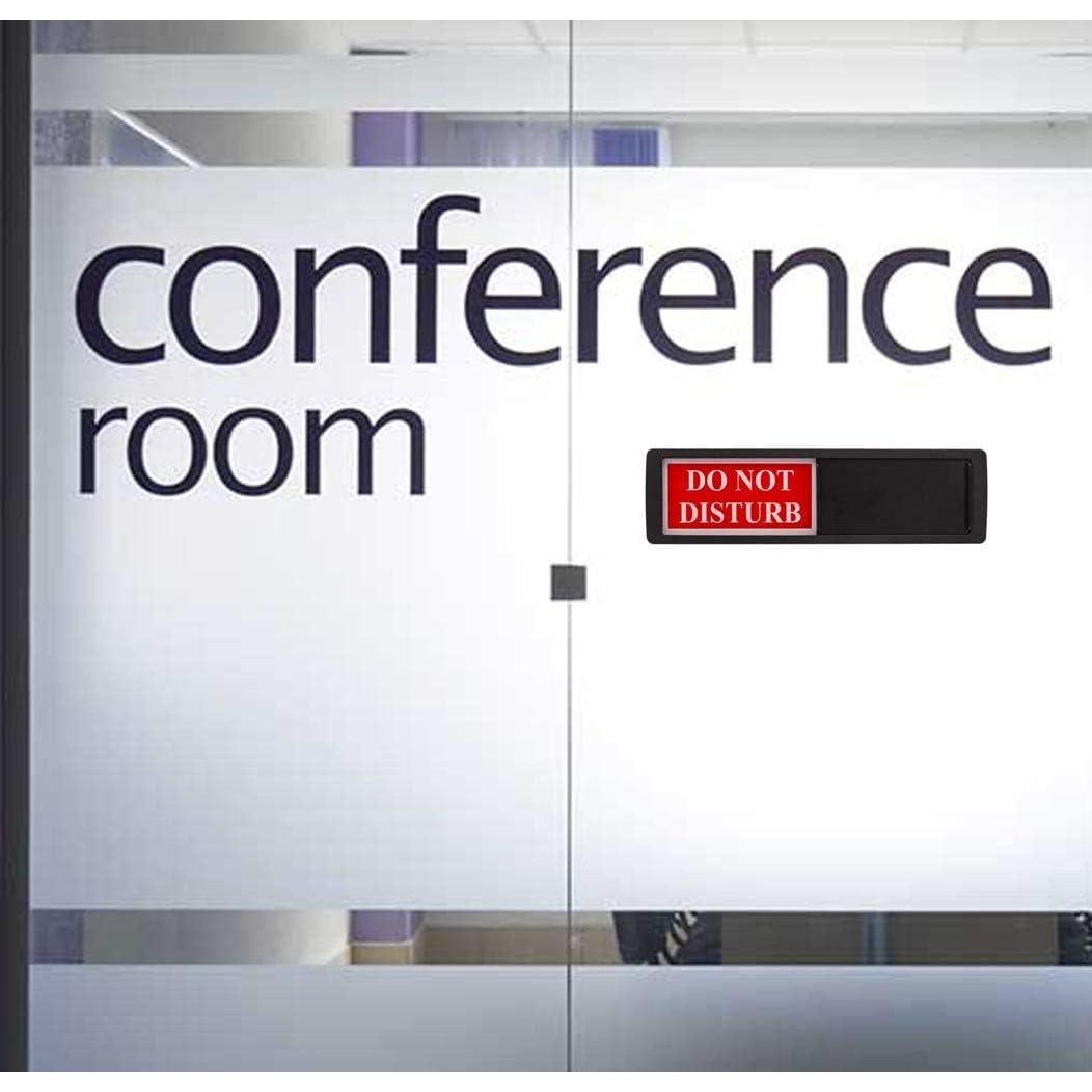 Privacy Sign - Do Not Disturb/Welcome Sign For Home Office Restroom Conference Hotel Hospital, Non-Scratch Magnetic Slider Door Indicator Sign Whether Room Vacant Or Occupied (Black),739771350877