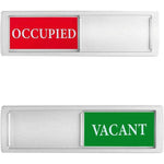 Privacy Sign, Premium Vacant Occupied Sign For Home Office Restroom Conference Hotles Hospital, Slider Door Indicator Tells Whether Room Vacant Or Occupied, 7'' X 2'' - Silver,