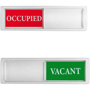 Privacy Sign, Premium Vacant Occupied Sign For Home Office Restroom Conference Hotles Hospital, Slider Door Indicator Tells Whether Room Vacant Or Occupied, 7'' X 2'' - Silver,