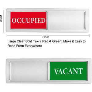 Privacy Sign, Premium Vacant Occupied Sign For Home Office Restroom Conference Hotles Hospital, Slider Door Indicator Tells Whether Room Vacant Or Occupied, 7'' X 2'' - Silver,