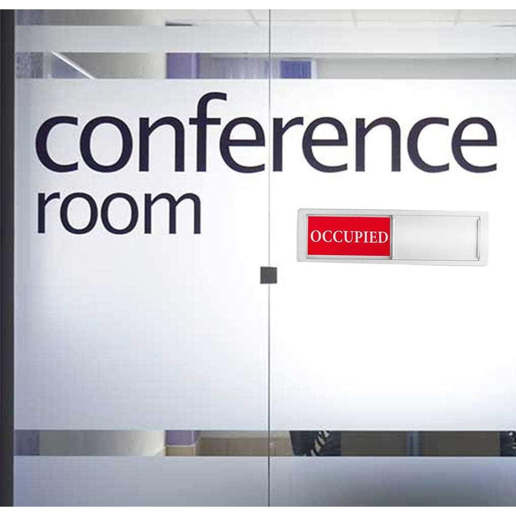 Privacy Sign, Premium Vacant Occupied Sign For Home Office Restroom Conference Hotles Hospital, Slider Door Indicator Tells Whether Room Vacant Or Occupied, 7'' X 2'' - Silver,