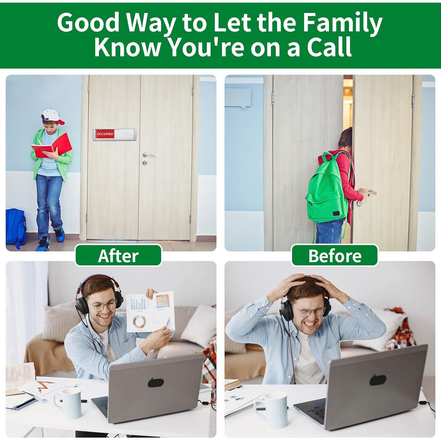 Privacy Sign, Vacant Occupied Sign For Bathroom Door, Magnetic And Sticky Slider For Home Office Restroom Conference Hotles Hospital, Tells Whether Room Vacant Or Occupied, 7'' X 2'' - Silver,603803078438