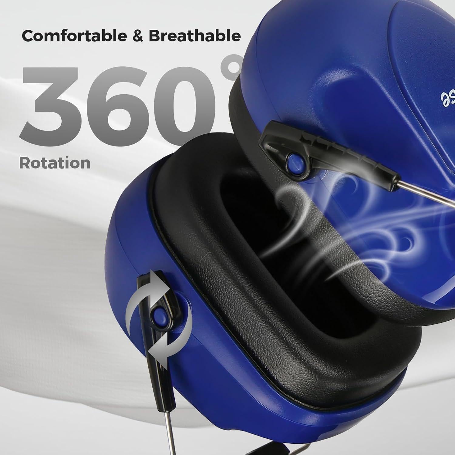 ProCase Noise Reduction Ear Muffs, Sound Proof Ear Protection, NRR 28dB Noise Cancelling Headphones For Adults Kids Autism, Hearing Protection For Shooting Gun Range Mowing -2 Packs, Navy And Black,