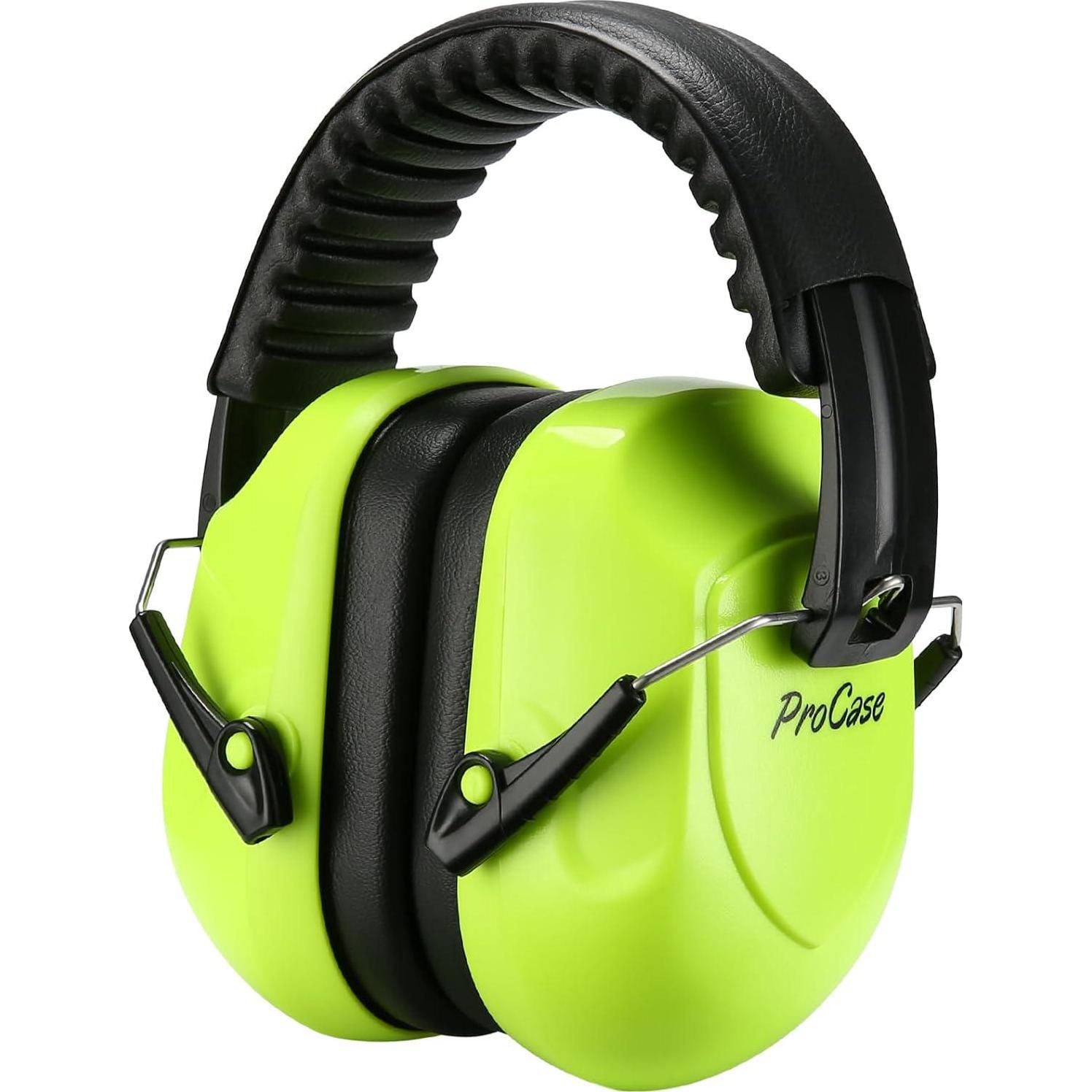 ProCase Noise Reduction Ear Muffs, Sound Proof Ear Protection, NRR 28dB Noise Cancelling Headphones For Adults Kids Autism, Hearing Protection For Shooting Gun Range Mowing -Neonyellow,