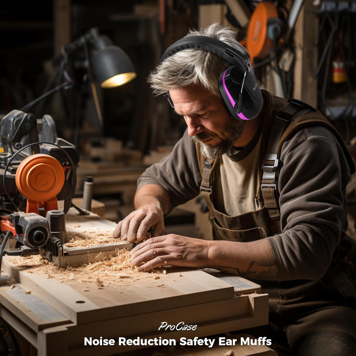 ProCase Noise Reduction Ear Muffs, Sound Proof Ear Protection, NRR 28dB Noise Cancelling Headphones For Adults Kids Autism, Hearing Protection For Shooting Gun Range Mowing -Purple,