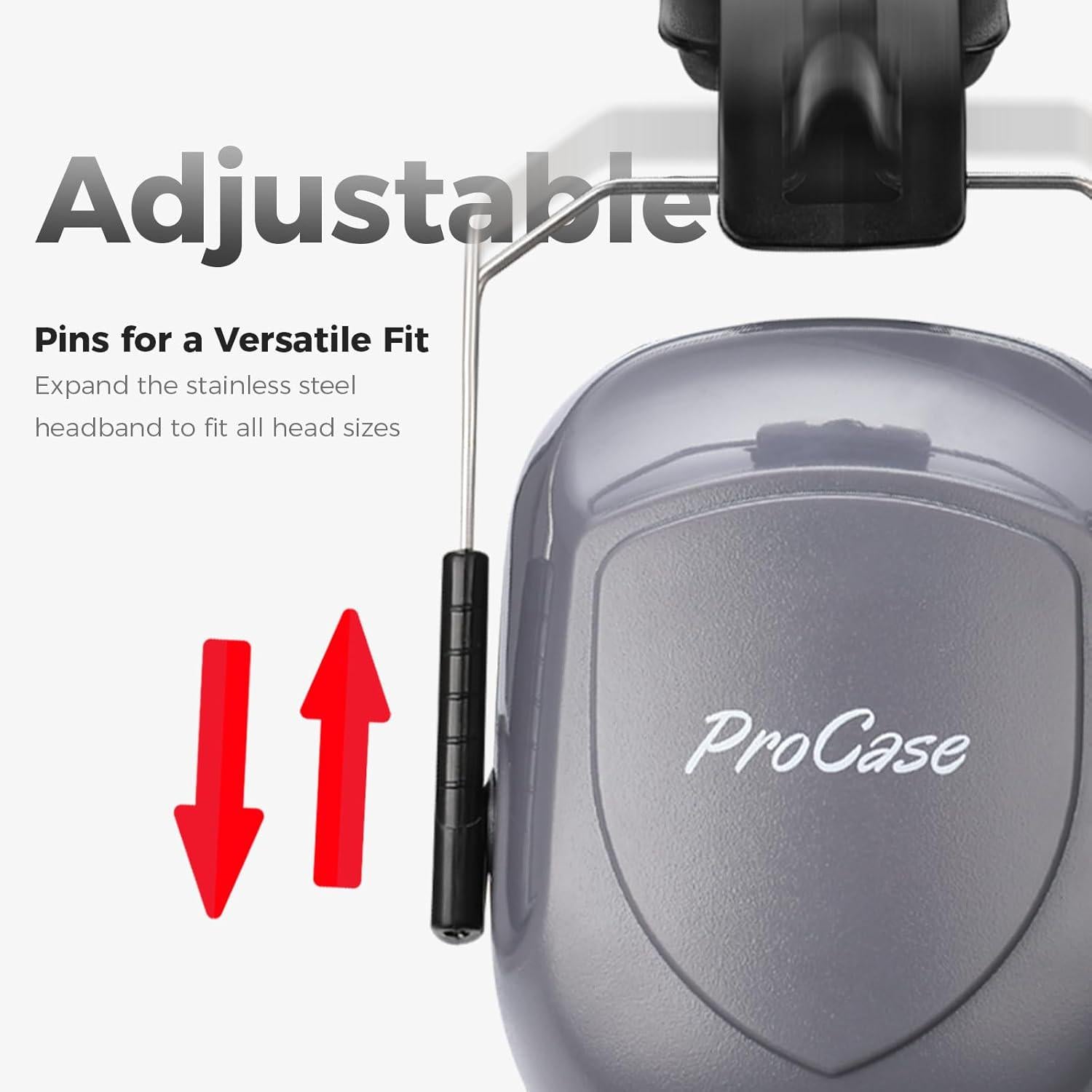 ProCase Noise Reduction Ear Muffs, Sound Proof Ear Protection, NRR 28dB Noise Cancelling Headphones For Adults Kids Autism, Hearing Protection For Shooting Gun Range Mowing -Grey,