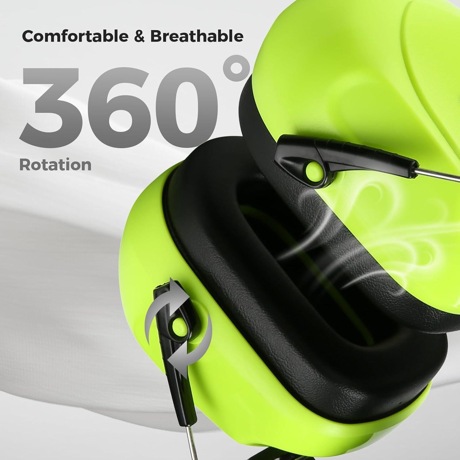 ProCase Noise Reduction Ear Muffs, Sound Proof Ear Protection, NRR 28dB Noise Cancelling Headphones For Adults Kids Autism, Hearing Protection For Shooting Gun Range Mowing -Neonyellow,