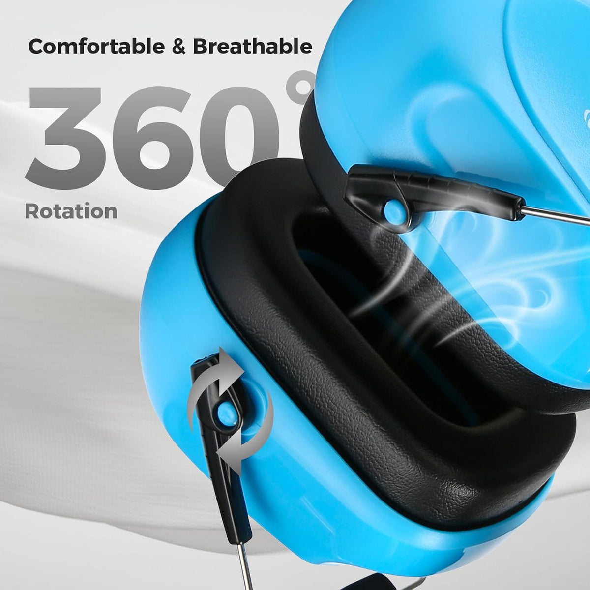 ProCase Noise Reduction Ear Muffs, Sound Proof Ear Protection, NRR 28dB Noise Cancelling Headphones For Adults Kids Autism, Hearing Protection For Shooting Gun Range Mowing -Pure Blue,