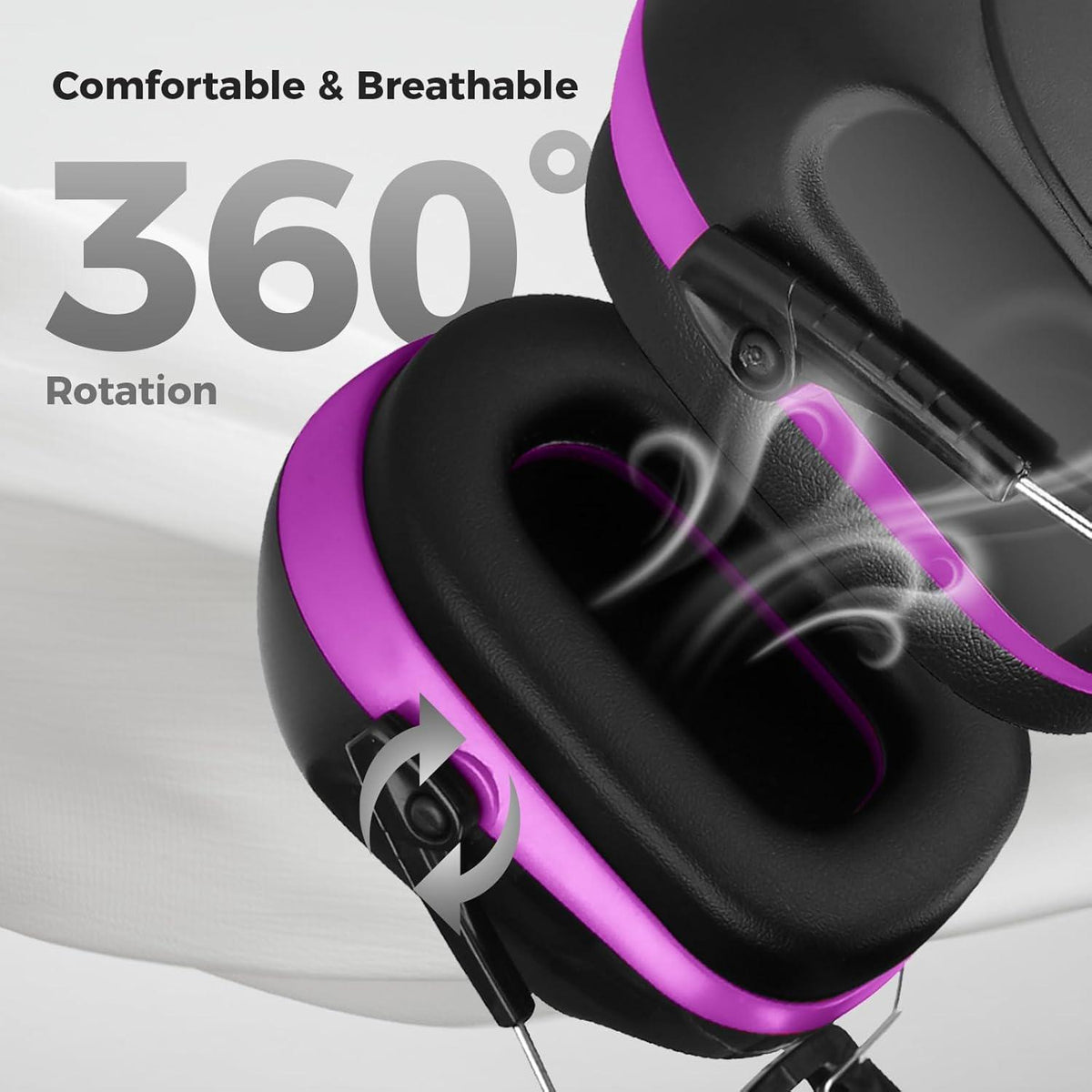 ProCase Noise Reduction Ear Muffs, Sound Proof Ear Protection, NRR 28dB Noise Cancelling Headphones For Adults Kids Autism, Hearing Protection For Shooting Gun Range Mowing -Purple,