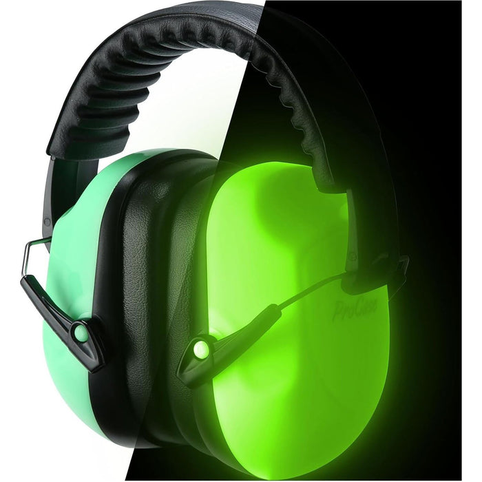 ProCase Noise Reduction Ear Muffs, NRR 28dB, Noise-Cancelling Soundproof Headphones, for Adults & Kids, Shooting & Mowing, Luminous Green