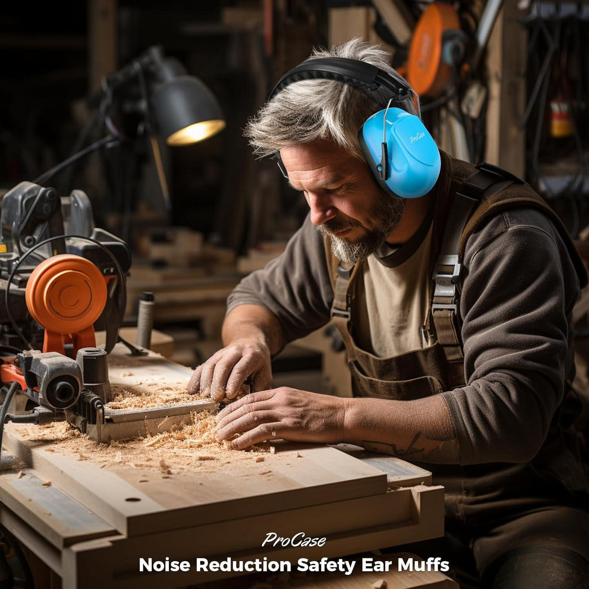 ProCase Noise Reduction Ear Muffs, Sound Proof Ear Protection, NRR 28dB Noise Cancelling Headphones For Adults Kids Autism, Hearing Protection For Shooting Gun Range Mowing -Pure Blue,