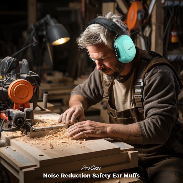 ProCase Noise Reduction Ear Muffs, Sound Proof Ear Protection, NRR 28dB Noise Cancelling Headphones For Adults Kids Autism, Hearing Protection For Shooting Gun Range Mowing -Teal,
