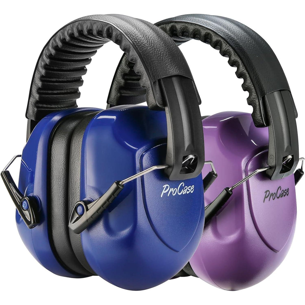 ProCase Noise Reduction Ear Muffs, Sound Proof Ear Protection, NRR 28dB Noise Cancelling Headphones For Adults Kids Autism, Hearing Protection For Shooting Gun Range Mowing -2 Packs, Purple And Navy,