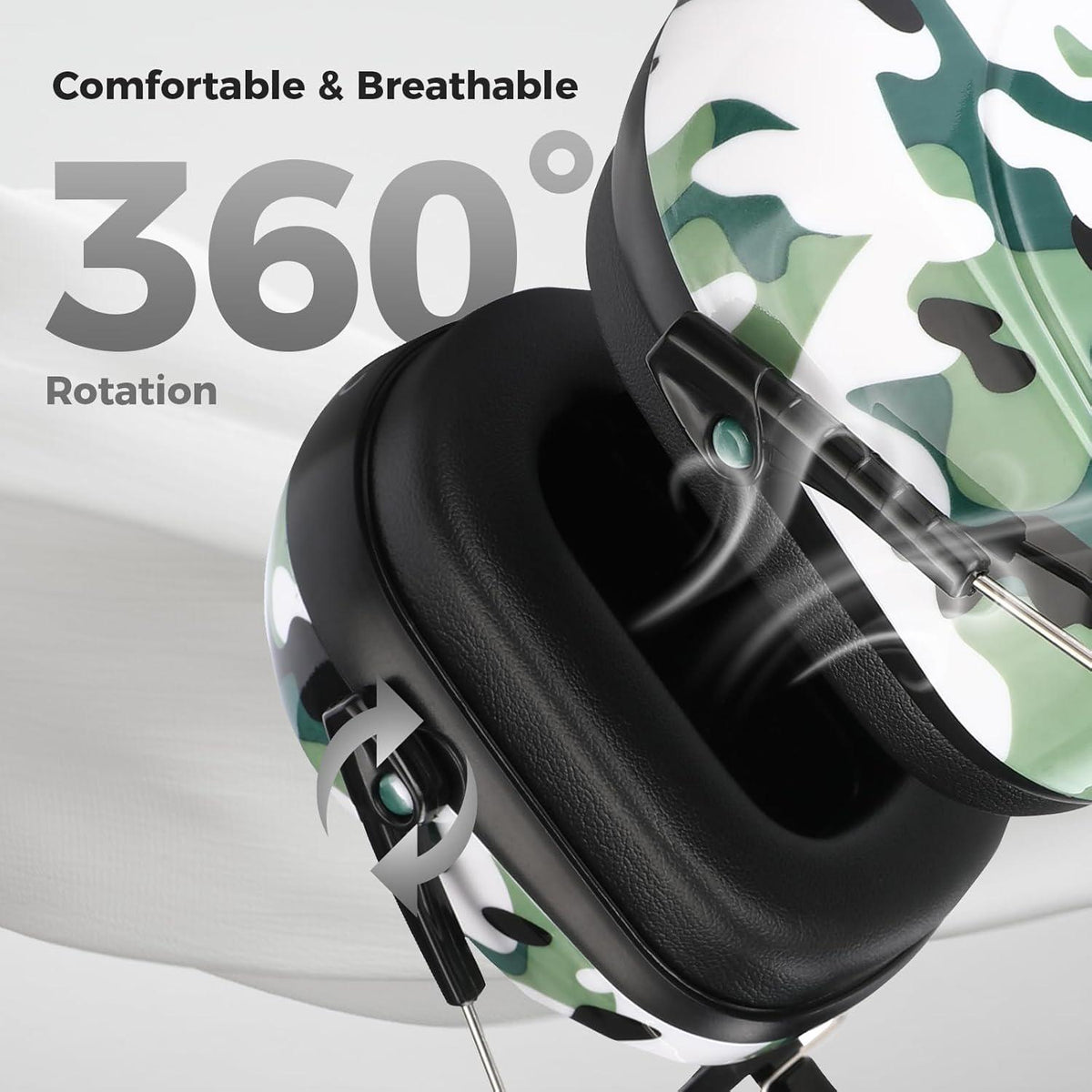 ProCase Noise Reduction Ear Muffs, Sound Proof Ear Protection, NRR 28dB Noise Cancelling Headphones For Adults Kids Autism, Hearing Protection For Shooting Gun Range Mowing -Camogreen,