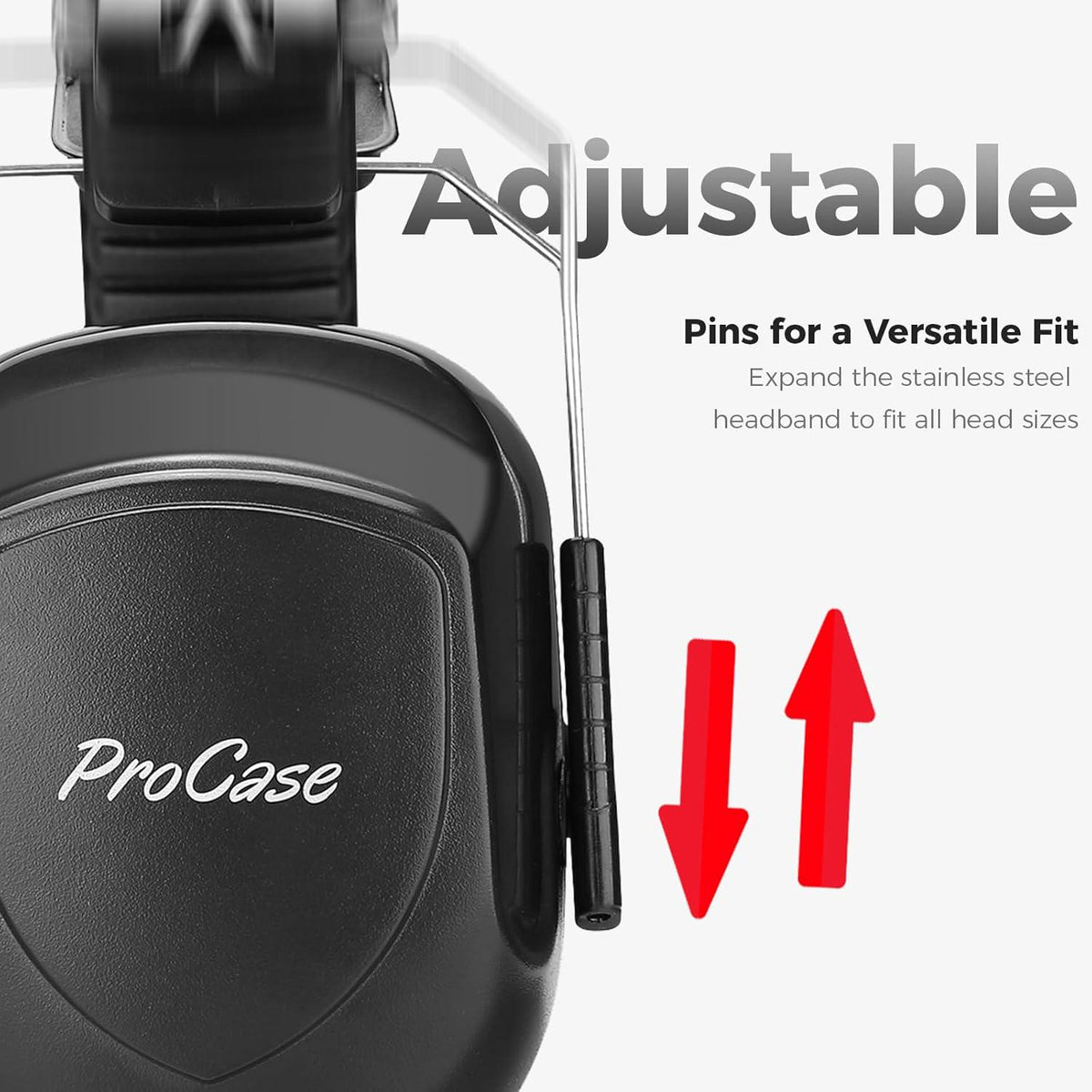 ProCase Noise Reduction Ear Muffs, Sound Proof Ear Protection, NRR 28dB Noise Cancelling Headphones For Adults Kids Autism, Hearing Protection For Shooting Gun Range Mowing -2 Packs, Red,