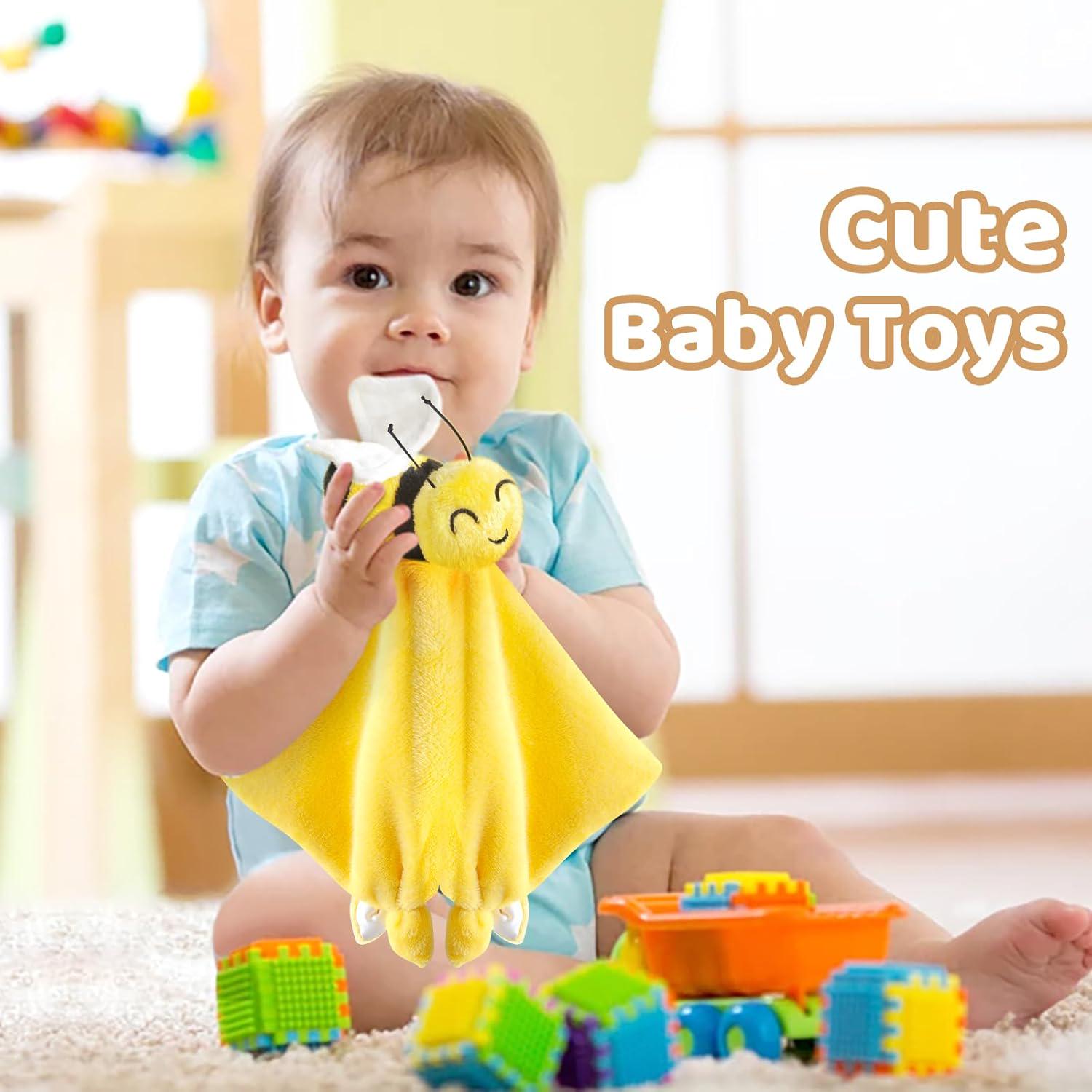 Pro Goleem Bee Loveys For Babies Soft Security Blanket Baby Snuggle Toy Stuffed Animal Blanket Unisex Lovie Baby Gifts For Infant And Toddler Yellow 12 Inch,