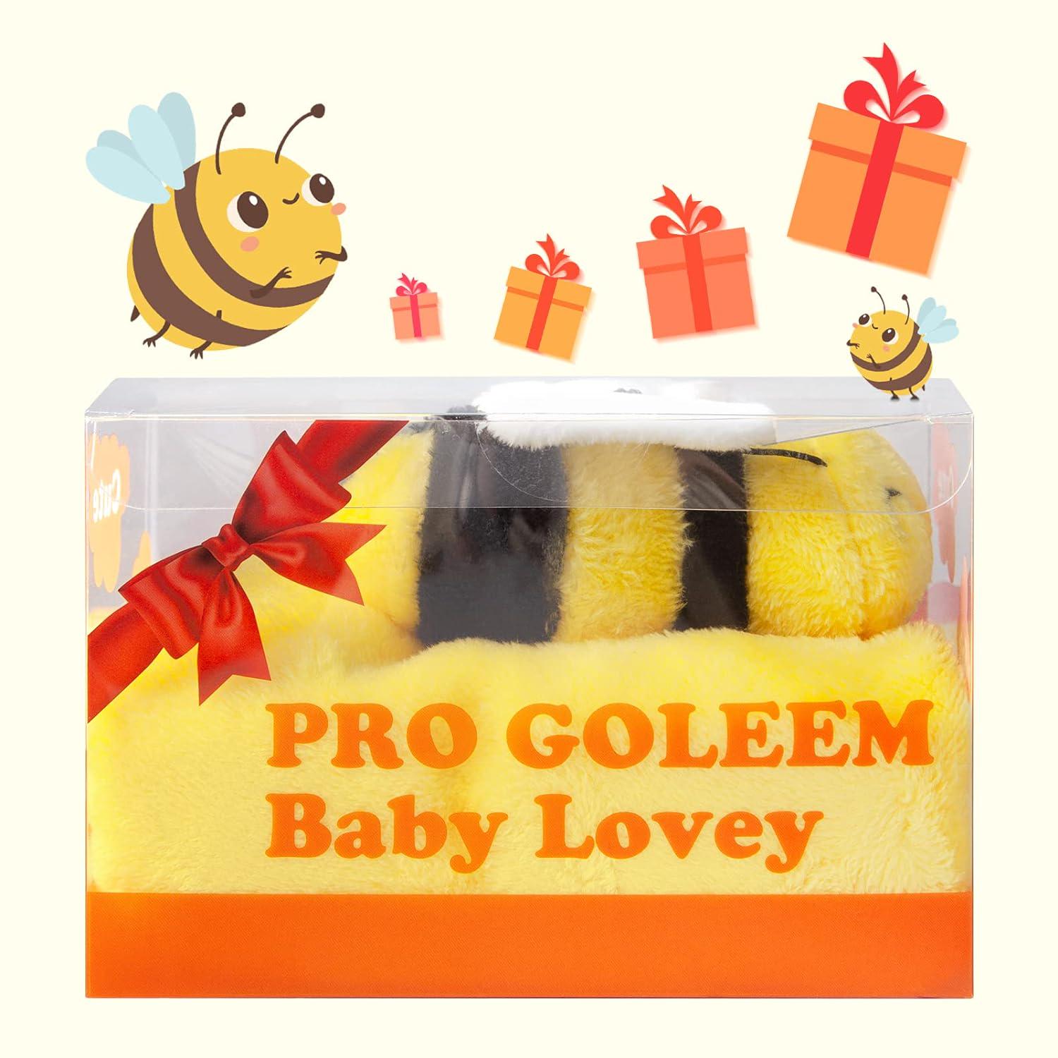 Pro Goleem Bee Loveys For Babies Soft Security Blanket Baby Snuggle Toy Stuffed Animal Blanket Unisex Lovie Baby Gifts For Infant And Toddler Yellow 12 Inch,