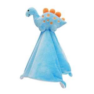 Pro Goleem Dinosaur Security Blanket Soft Loveys For Babies For Boys And Girls Newborn Lovie Infant Blankie Snuggle Toy Stuffed Animal Baby Gifts Blue 14 Inch,