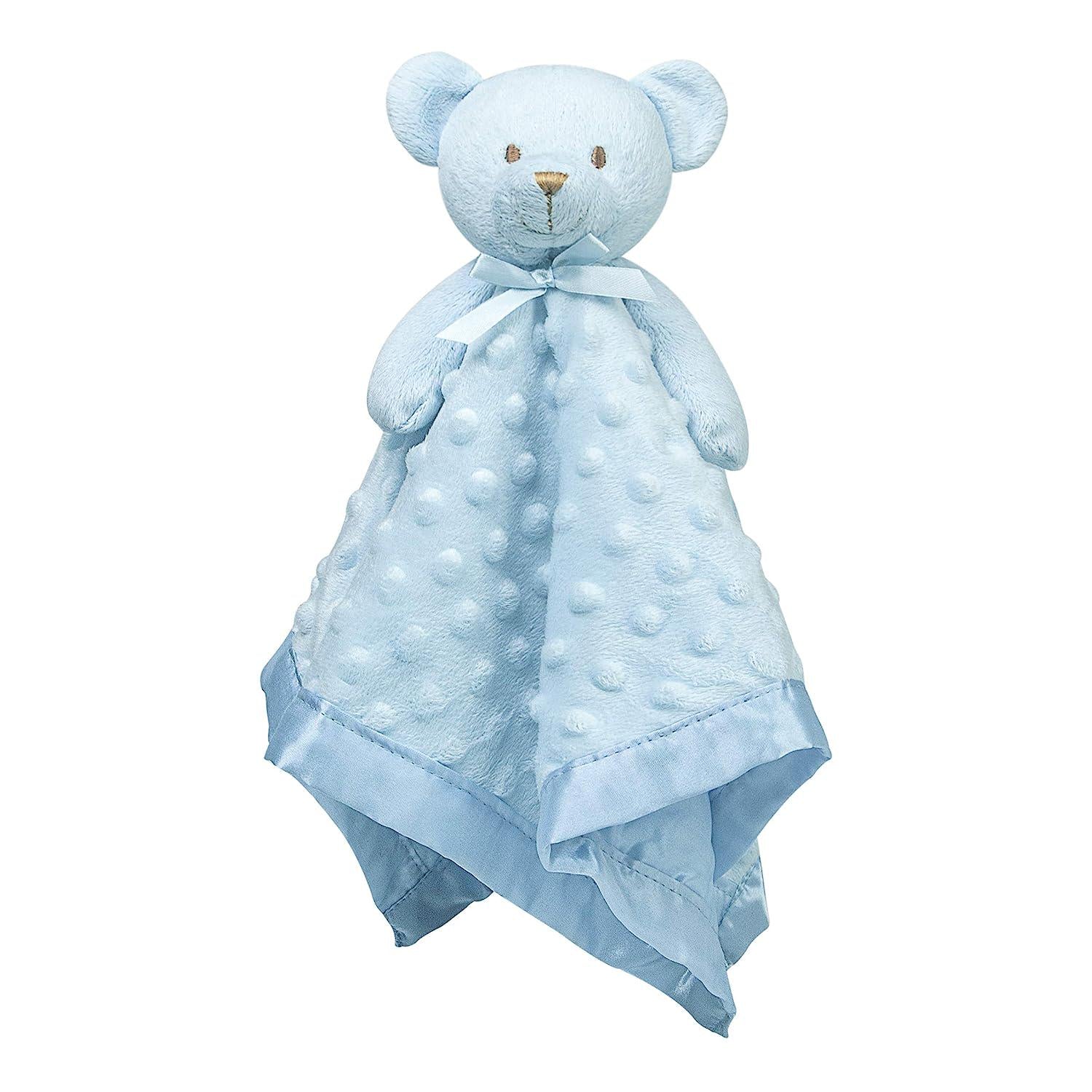 Pro Goleem Teddy Bear Lovey Baby Security Blanket For Boys And Girls Unisex Soft Lovie Baby Gifts For Newborn Toddler Snuggle Toy Stuffed Animal Blue 16 Inch,