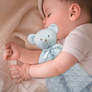 Pro Goleem Teddy Bear Lovey Baby Security Blanket For Boys And Girls Unisex Soft Lovie Baby Gifts For Newborn Toddler Snuggle Toy Stuffed Animal Blue 16 Inch,