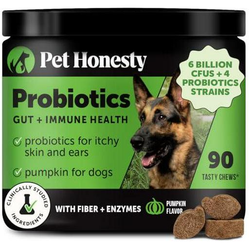Zesty Paws Dog Probiotics with Digestive Enzymes Prebiotics Pumpkin Chews 90 Count for Gut Health